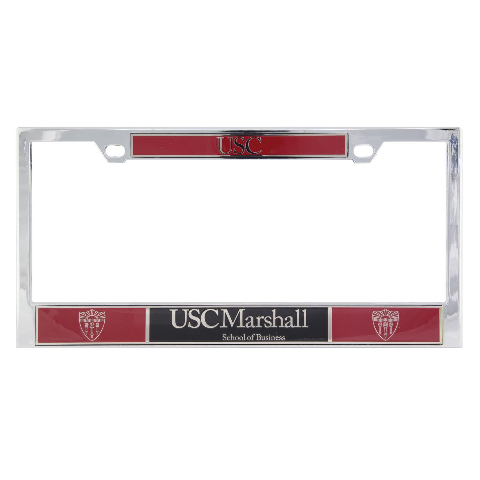 USC Shield Marshall License Plate Frame Chrome by The U Apparel & Gifts image01